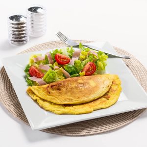 high protein cheese and bacon omlette